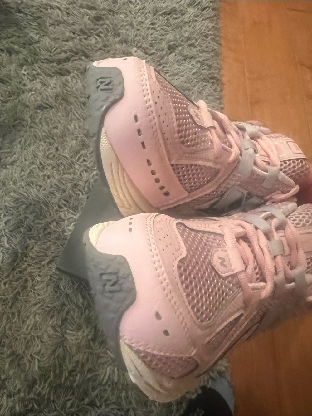 New Balance Women's Size 6/Youth Size 4.5 Pink/Silver Mesh Running Sneakers NEW - Picture 6 of 10